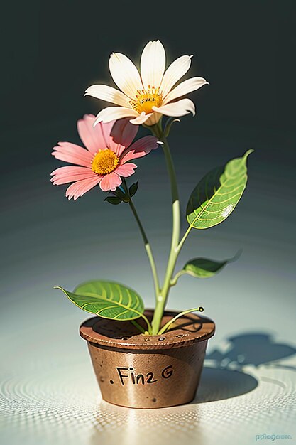 Foto bellissimi fiori in vaso close-up semplice sfondo copertina poster carta da parati progettazione pubblicitaria