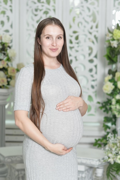 Beautiful pregnant woman posing