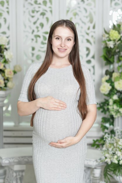 Beautiful pregnant woman posing