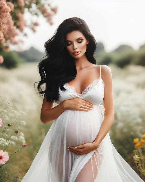 Photo a beautiful pregnant woman