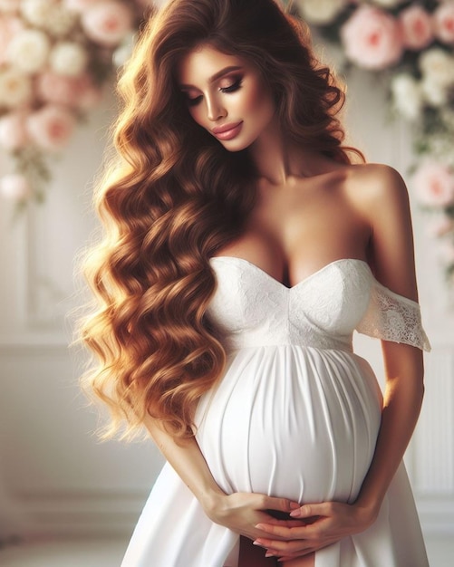 Photo a beautiful pregnant woman