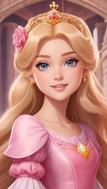 Beautiful princess cartoon character