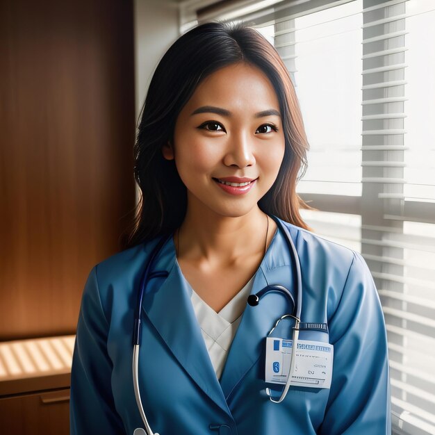 Beautiful professional female asian doctor