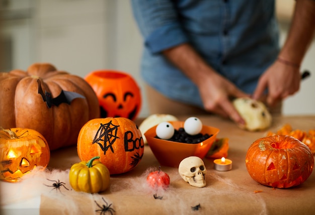 Beautiful pumpkin lanterns for holiday