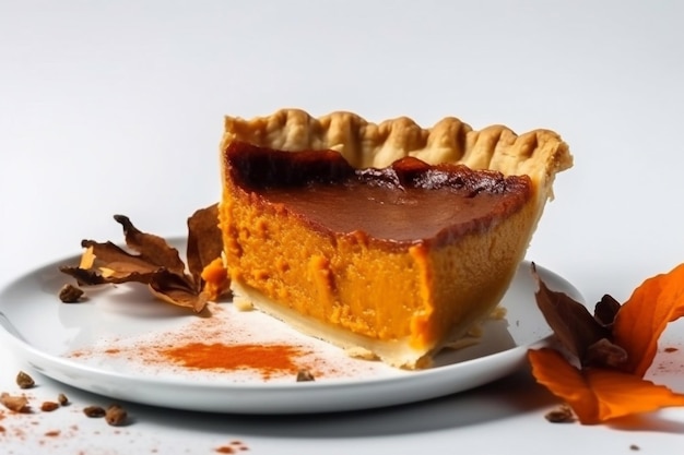 Beautiful pumpkin pie American cuisine Generative AI