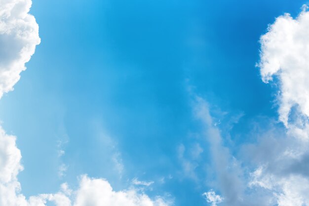 Beautiful pure white clouds on bright blue sky