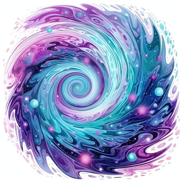 Beautiful purple cosmic energy clipart illustration