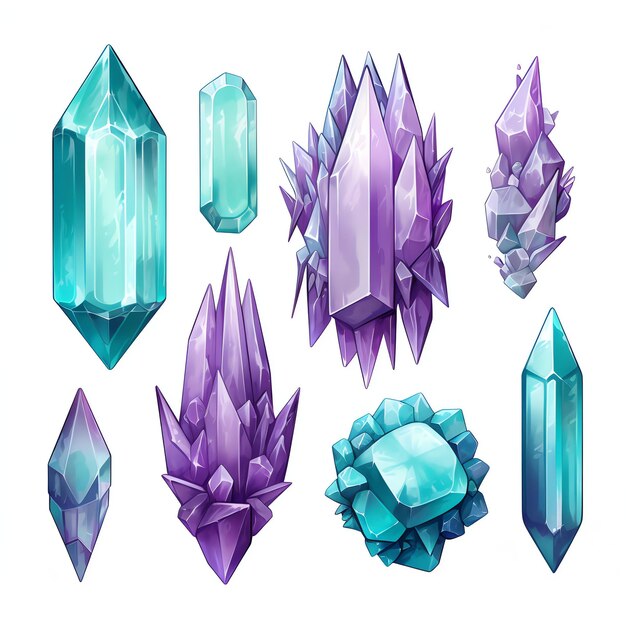 beautiful purple Crystal gazers clipart illustration