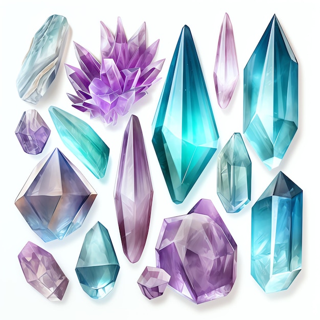 beautiful purple Crystal points clipart illustration