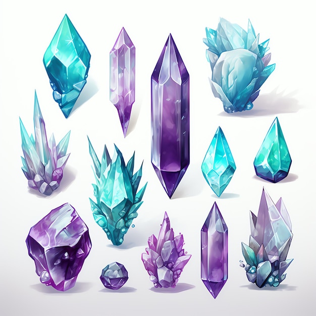 beautiful purple Crystal points clipart illustration