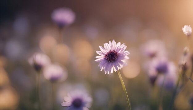 柔らかい焦点のヴィンテージのトーンで庭の美しい紫の花