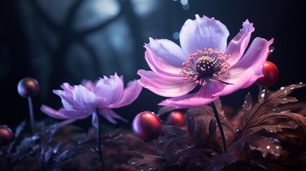 Beautiful purple flowers background wallpaper hd AI GENERATED