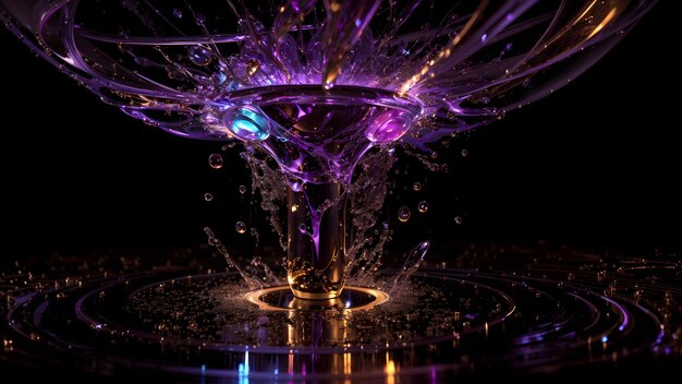 Beautiful purple liquid explosion background Generative AI