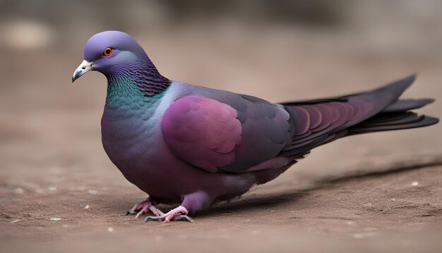 A beautiful purple pigeon bird