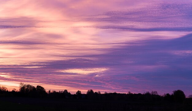 Beautiful purple sky in the morning sunrise sky