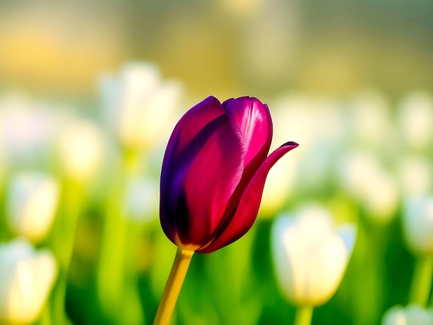 a beautiful purple tulip flower