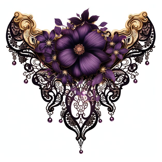 beautiful purple victorian lace shawl clipart illustration