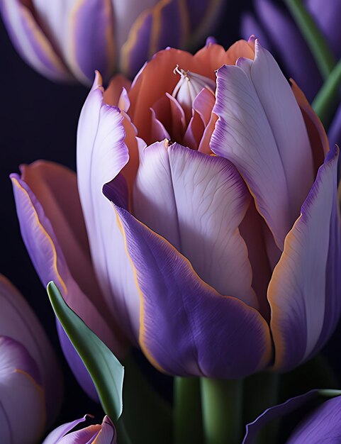 beautiful purplish tulip flower background