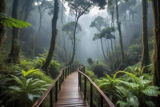 Photo beautiful rain forest at ang ka nature trail in doi inthanon national park thailand