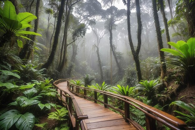 Красивый тропический лес на природной тропе Анг-Ка в национальном парке Дои-Интанон, Таиланд