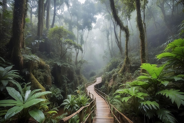 Beautiful rain forest at ang ka nature trail in doi inthanon national park Thailand