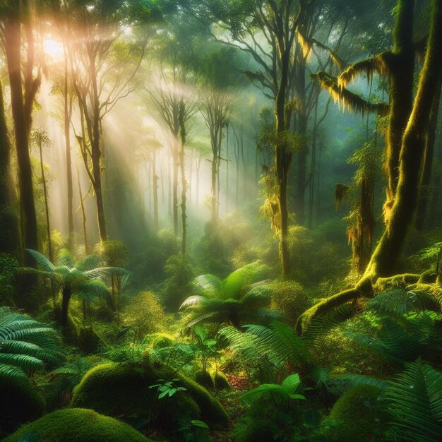 Beautiful rain forest at ang ka nature trail in doi inthanon national park