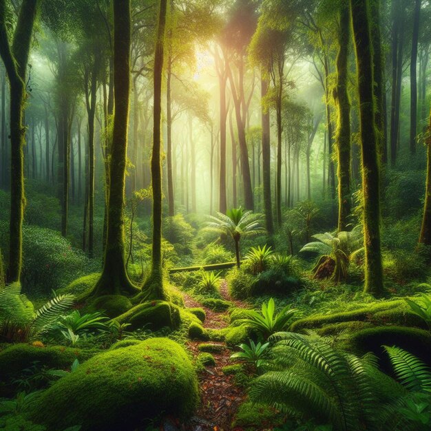 Красивый тропический лес на природной тропе Анг-Ка в национальном парке Дои-Интанон