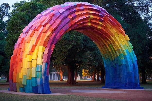 Foto bellissimo arco arcobaleno