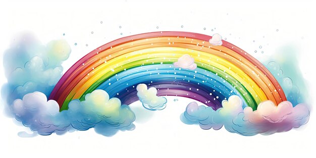 beautiful rainbow png download for commercial use in the style of bold