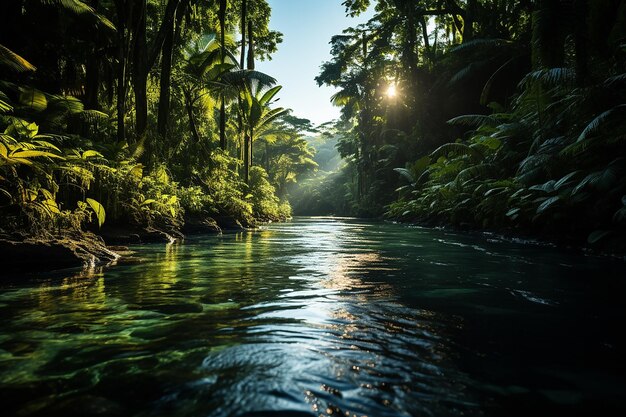 Photo beautiful rainforest on the upper amazon river a natural wonderland