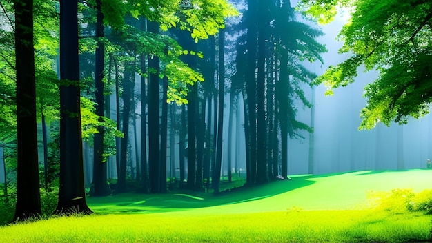 Beautiful rainy forest background