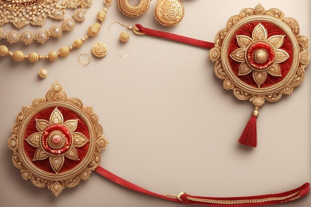 Foto bellissimo rakhi su uno sfondo gradiente per raksha bandhan raksha bondhan bellissimo saluto