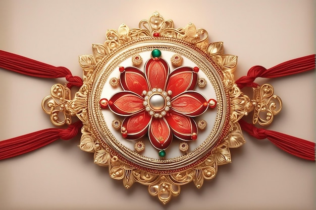 Foto bellissimo rakhi su uno sfondo gradiente per raksha bandhan raksha bondhan bellissimo saluto