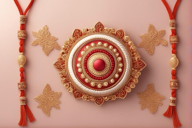 Foto bellissimo rakhi su uno sfondo gradiente per raksha bandhan raksha bondhan bellissimo saluto