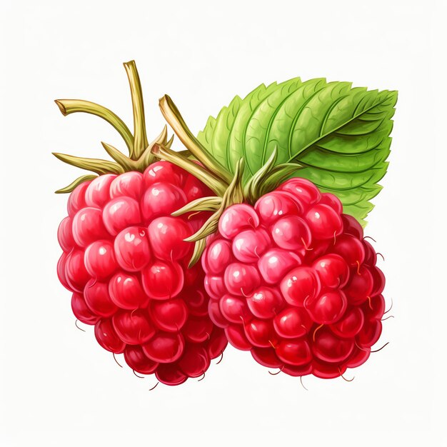 beautiful Raspberry watercolor clipart illustration