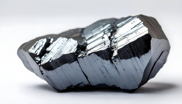 Beautiful raw hematite stone white background