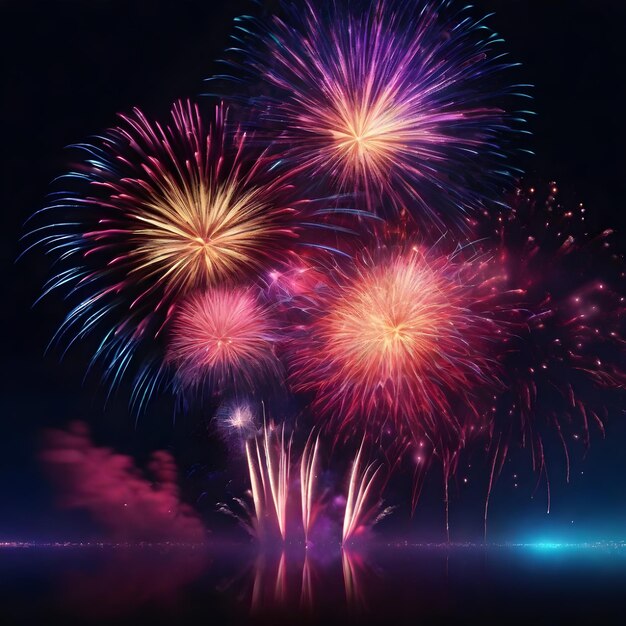 Beautiful realistic fireworks celebration background