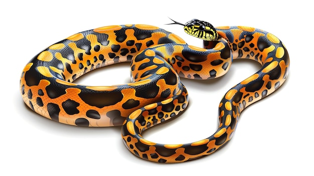 Photo a beautiful and realistic illustration of a reticulated python