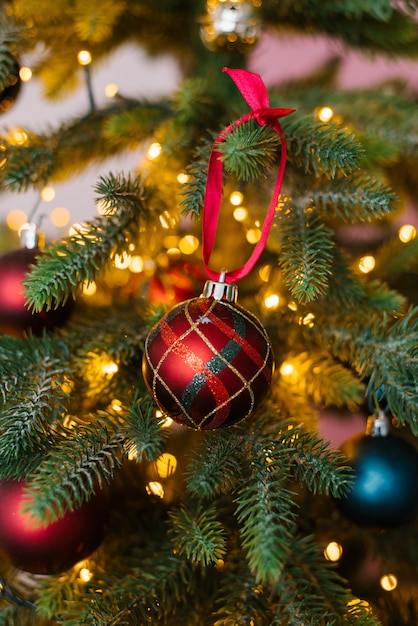 Beautiful red ball, Christmas tree toy