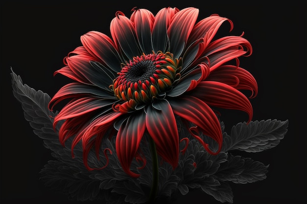 Beautiful red and black flower