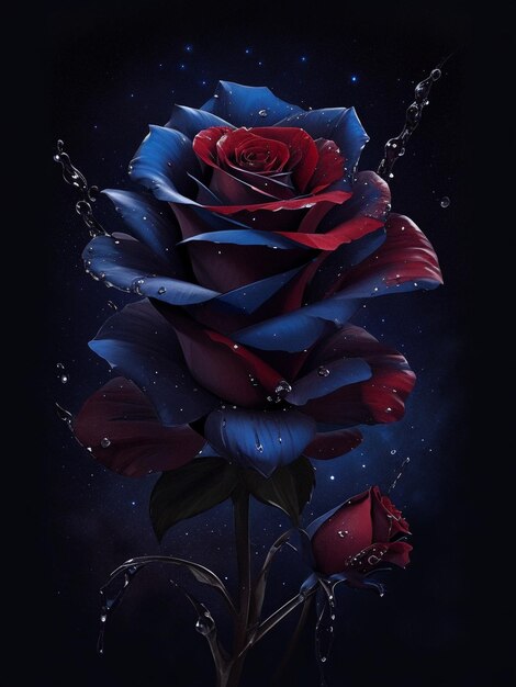 Beautiful red and black roses