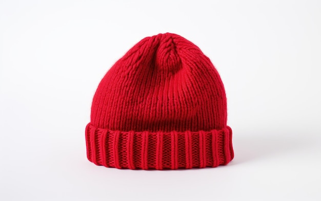 Фото Красивая красная шапка на белом фоне