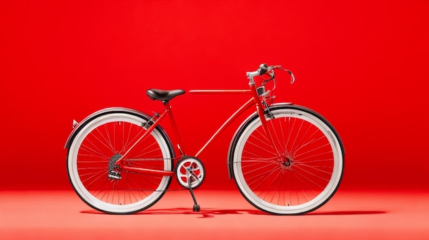 Photo a beautiful red cycle on a colorful background