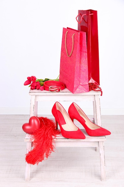 Beautiful red female accessories