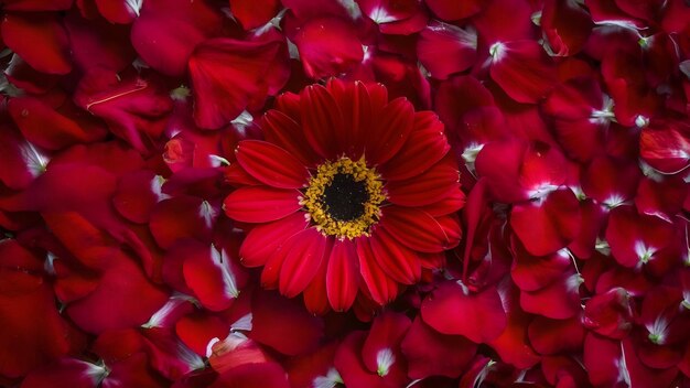 Beautiful red fresh flower petals