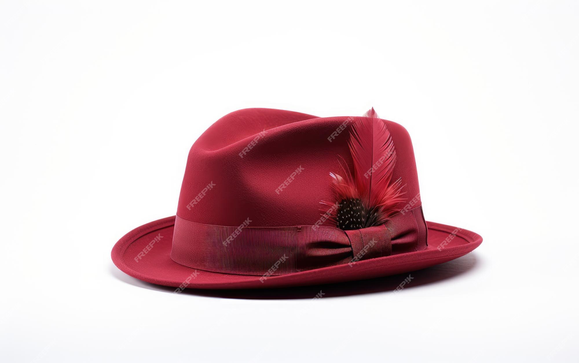 Premium AI Image | Beautiful Red Gatsby Hat Isolated on White Background