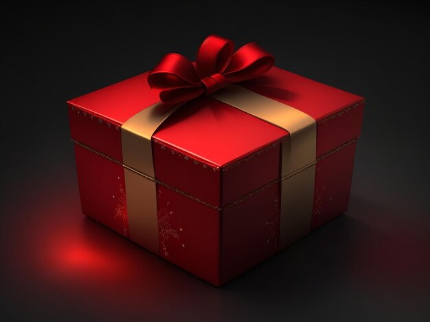 A beautiful red gift box generative Ai