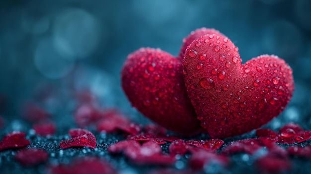 Beautiful red heart of love wallpapers background glitter Valentine concept Generative Ai