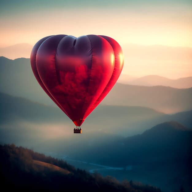 Beautiful red heart shape air balloon