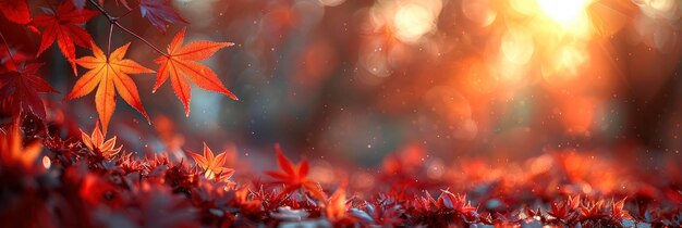 美しい赤いメープル葉の秋